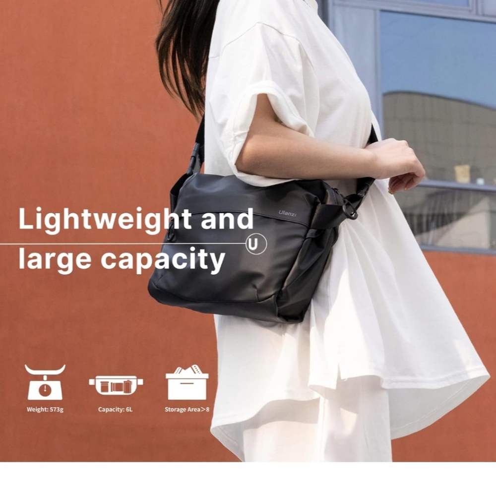 ULANZI VERSATILE CAMERA BAG/ MESSANGER/ SLING BAG 6L IN BLACK